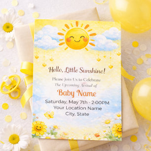 Hello Golden Sun Baby Gathering Invitation