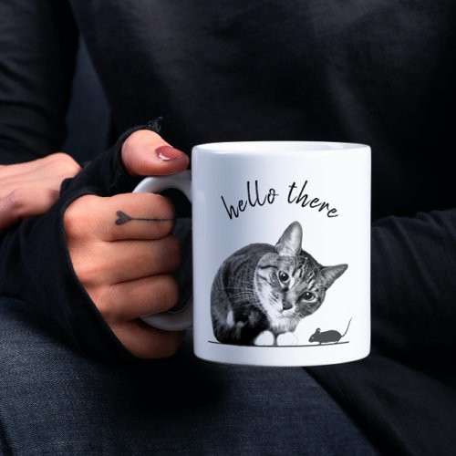 Hello  Goodbye Cat and Mouse cute funny cat Coffee Mug