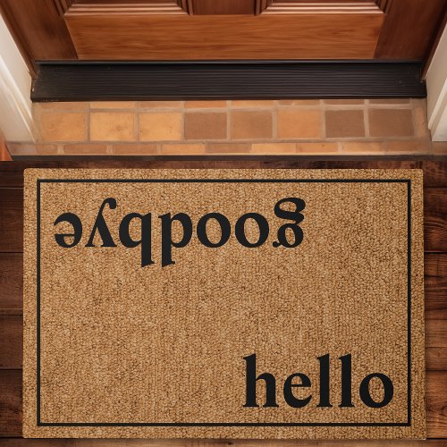 Hello Goodbye Modern Custom Family Doormat