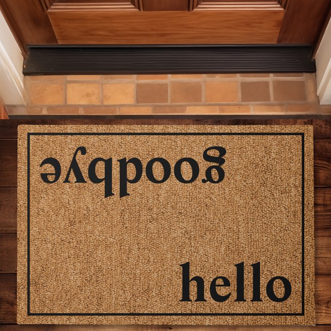 Hello Goodbye Modern Custom Family Doormat (Creator Uploaded)