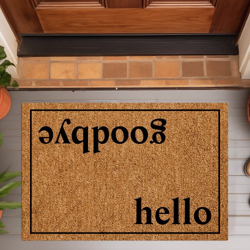 Hello Goodbye Modern Custom Family Doormat
