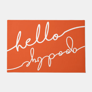 Hello Goodbye Typography Large - Pick Your Color Doormat