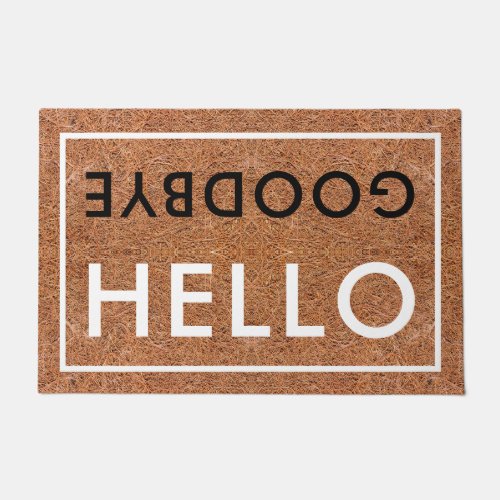 Hello Goodbye Typography Welcome Coir Doormat