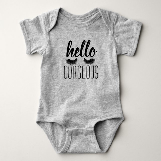 'Hello Gorgeous' Baby One Piece Bodysuit (Front)