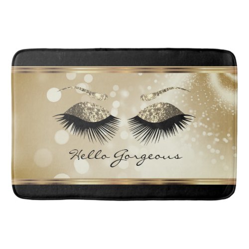 Hello Gorgeous _ Beautiful Eyelashes with Gold Bath Mat