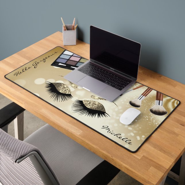 Hello Gorgeous - Beautiful Eyes - Personalize  Desk Mat (Office 2)