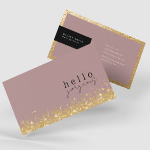 Hello Gorgeous Elegant Mauve and Gold Luxury Business Card