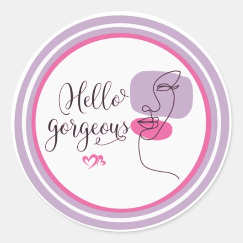 Hello Gorgeous face illustration Sticker