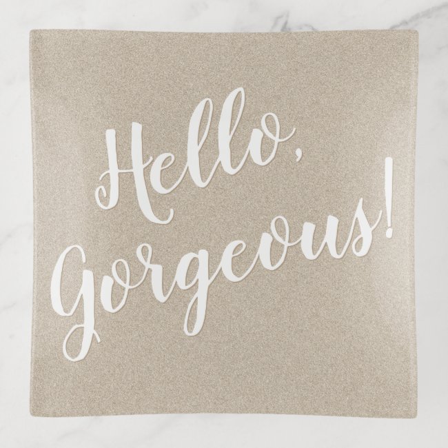 Hello Gorgeous Faux Gold Glitter Script Typography