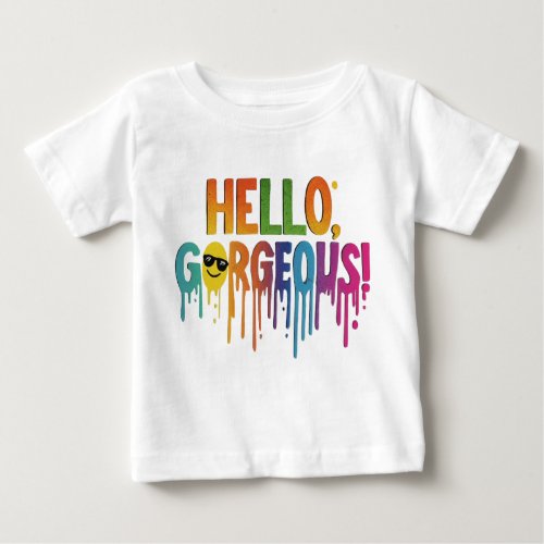 Hello Gorgeous Floral Elegance Baby T_Shirt