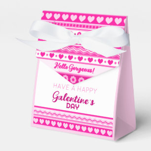 Hello Gorgeous Galentine’s Day Cute Pink Heart Favor Boxes
