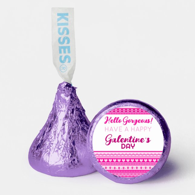 Hello Gorgeous Galentine’s Day Cute Pink Heart Hershey®'s Kisses® (Front)