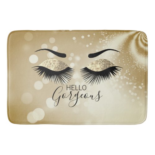 Hello Gorgeous  _ Gold Glitter Eyes  Bath Mat