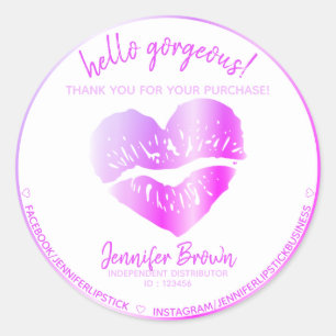 Hello Gorgeous Lipstick Purple Sticker