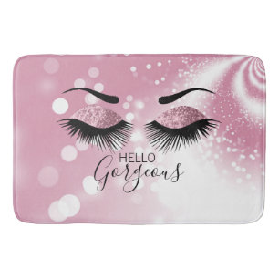 Hello Gorgeous - Pink Glitter Eyes Bath Mat