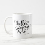 Hello Gorgeous Typography Personalized Custom Coffee Mug at Zazzle