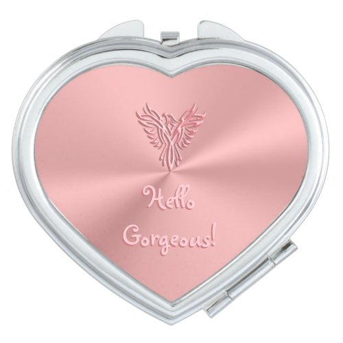 Hello Gorgeous with Phoenix Emblem Design Compact Mirror