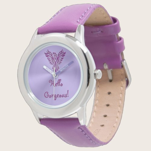 Hello Gorgeous with Phoenix Emblem Design Watch
