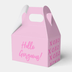 Hello Gorgeous! XOXO pink Cute Favor Box