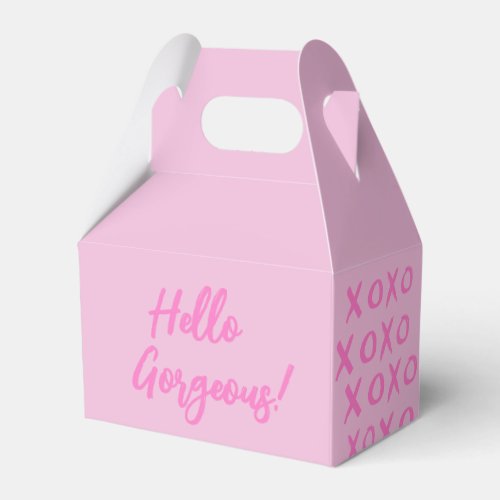 Hello Gorgeous XOXO pink Cute Favor Box