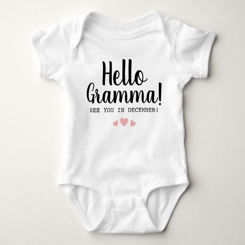 Hello Gramma Pregnancy Announcement Baby Bodysuit
