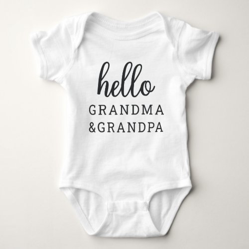 Hello Grandma and Grandpa Pregnancy Announcement Baby Bodysuit