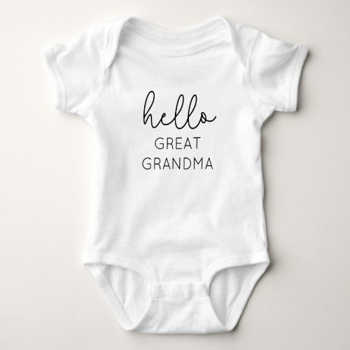 Hello Great Grandma Pregnancy Announcement Reveal Baby Bodysuit