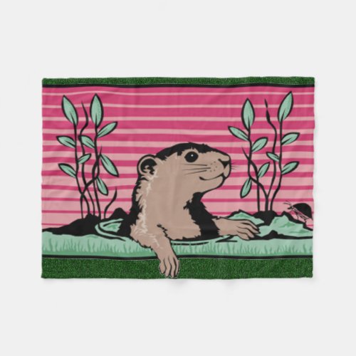 Hello Groundhogs Shadow _ Fleece Blanket