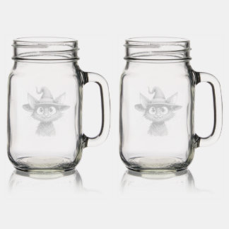 Hello Halloween Mason Jar W/ Handle