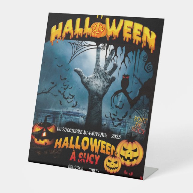 Hello Halloween  Pedestal Sign (Front)