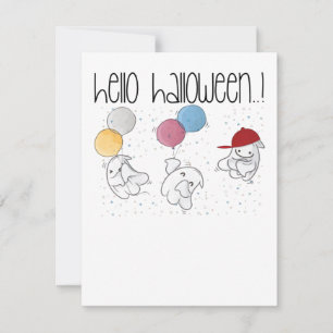 Hello Halloween Shirt, Funny Halloween Ghosts Holiday Card