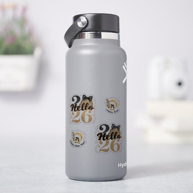 Hello Happy New Year 2026 Sticker (HydroFlask)