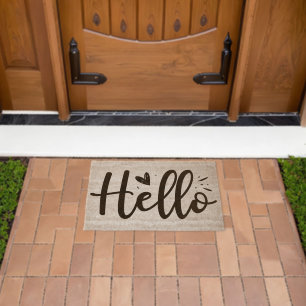 Hello Heart Fiber Doormat