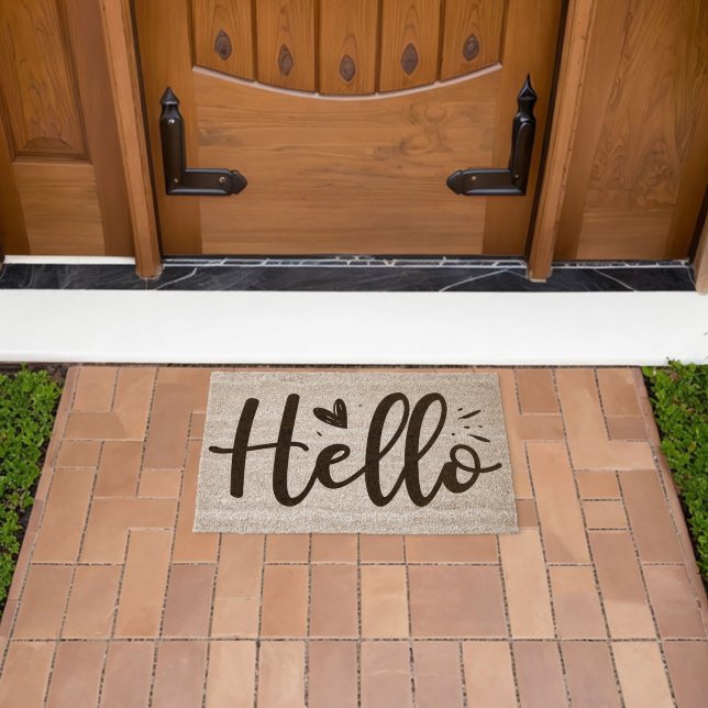 Hello Heart Fiber Doormat (Insitu (Outdoor))