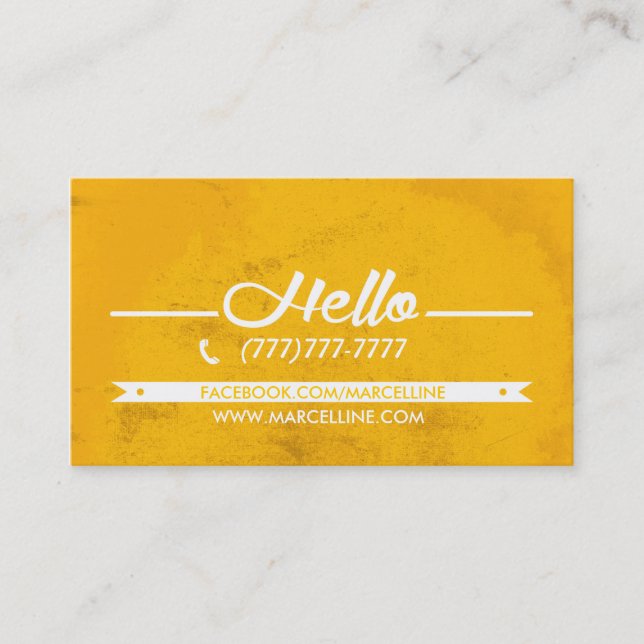 Hello hexagon grunge business card (Front)