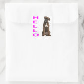 Hello / Hi Boxer Puppy Dog PurpleGreeting Sticker | Zazzle