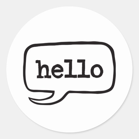 Hello (Hi Hello Greetings) Classic Round Sticker | Zazzle.com