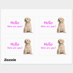 Hello / Hi Labrador Retriever Puppy Dog Stickers | Zazzle