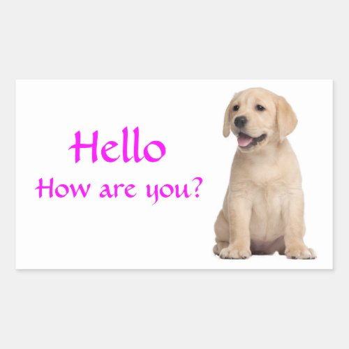 Hello  Hi  Labrador Retriever Puppy Dog Stickers