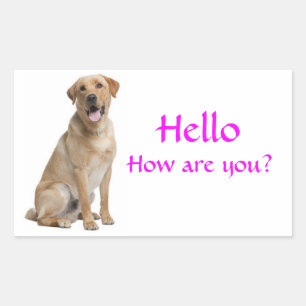 Hello / Hi  Labrador Retriever Puppy Dog Stickers