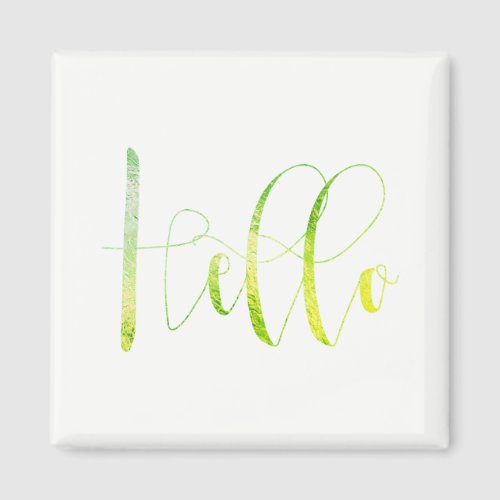 Hello Hi Mint Green White Delicate Keep in Touch Magnet