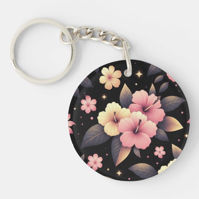 Hello Hibiscus  Keychain (Front)