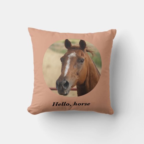 Hello horse and sweet dreams horse throw pillow