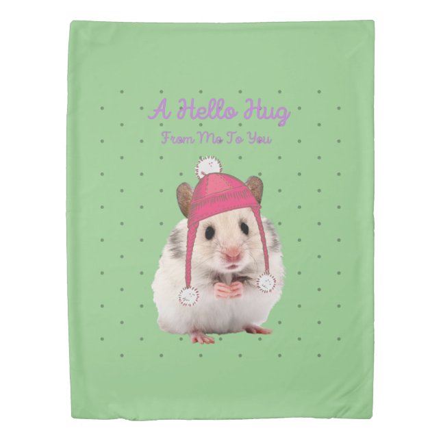 Hello Hug Hamster Duvet Cover (Front)