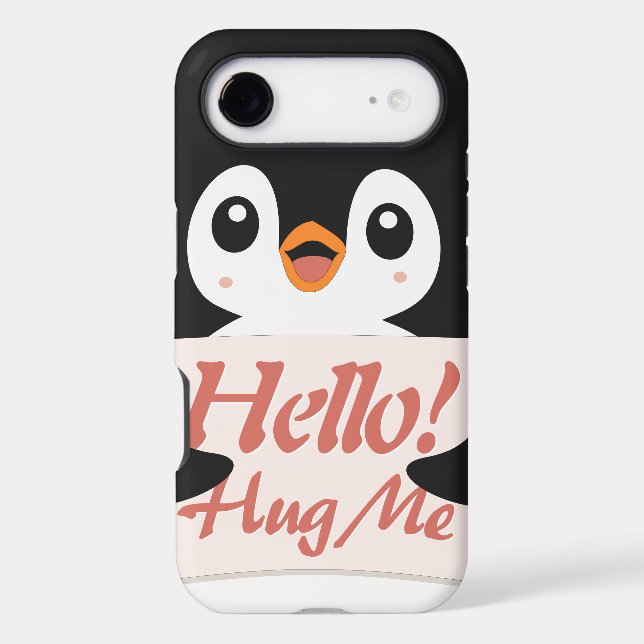 Hello! Hug Me - penguin costume personalization Case-Mate iPhone Case (Back)
