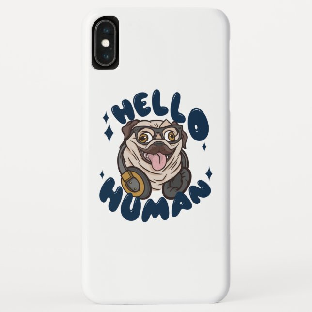 Hello human Cute dog Case-Mate iPhone Case (Back)