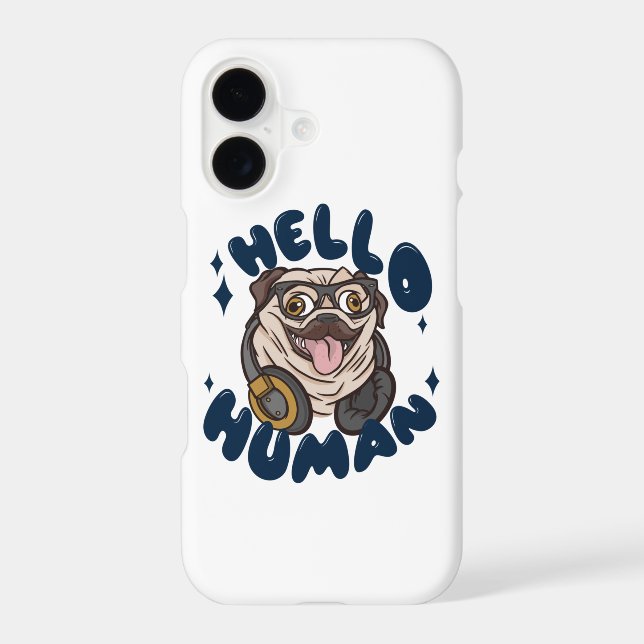 Hello human Cute dog Iphone Case (Back)