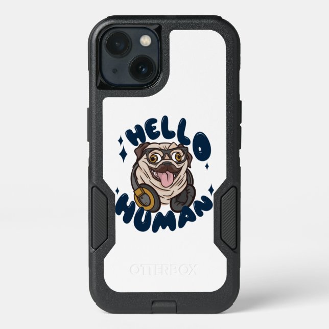 Hello human Cute dog Otterbox iPhone Case (Back)
