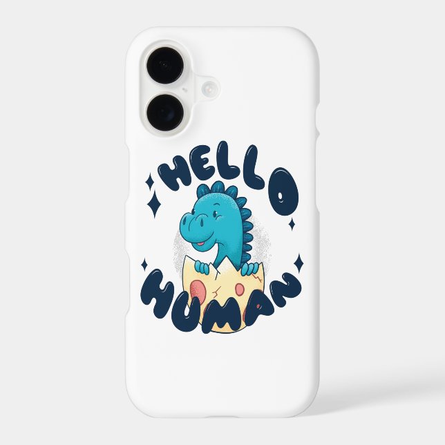 Hello human funny Dinosaur Case-Mate iPhone Case (Back)