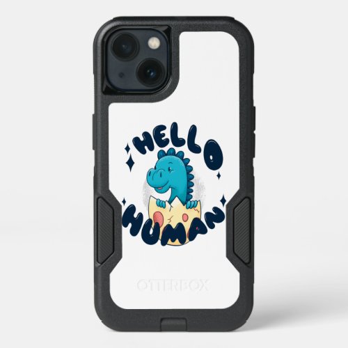 Hello human funny Dinosaur iPhone 13 Case